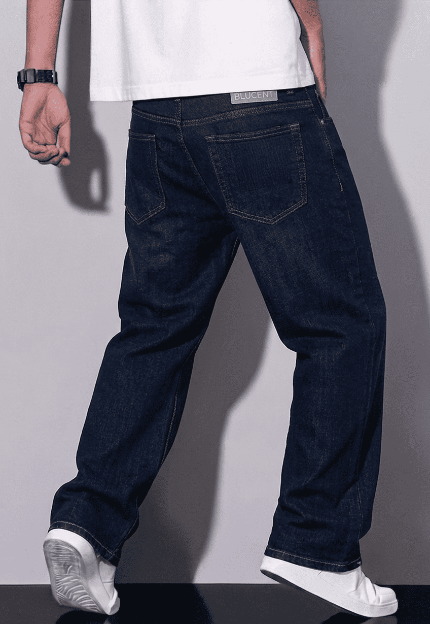 Stylish Platted Line Jeans Detail