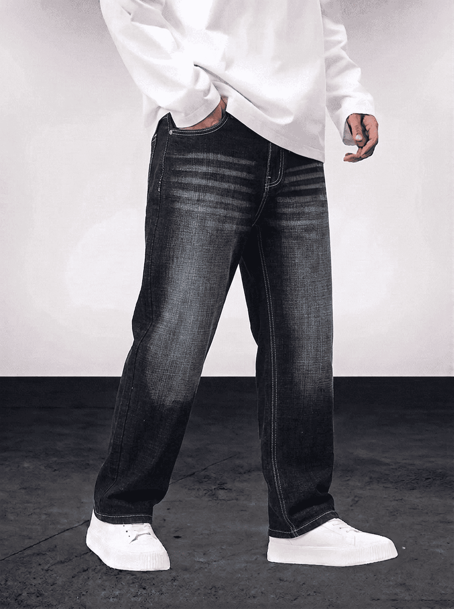 Black Stylish Lined Jeans