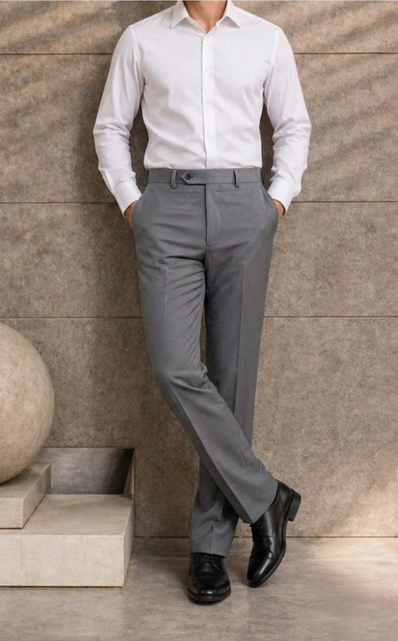 Men Premium Grey Shinny Trouser
